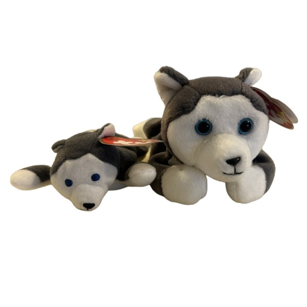 NWT Ty Beanie Babies Nanook The Husky Rare And Retired With Matching Teenie Baby
